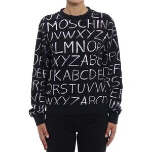 Moschino Sweater Crew Neck Alphabet Women’s Black Teacher SLP Educator Sz 4